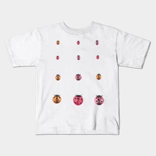 Watercolor fun ladybug pattern Kids T-Shirt